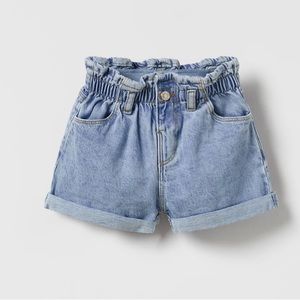 Zara paper bag denim shorts 12-18M
